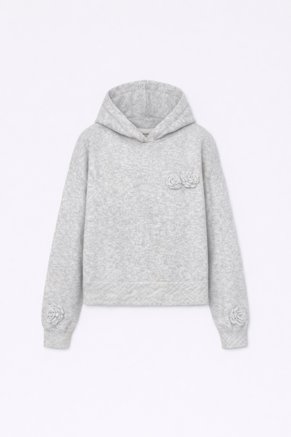 Blossom Knit Hoodie - powder grey